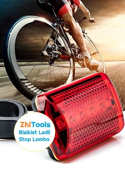 Zhltools Ledli Bisiklet Arka Stop İkaz Lambası - Resim 3