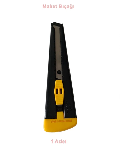 Metal Çelik Gövde Profesyonel Maket Bıçağı 18mm (Siyah Metal Falçata) ürün görseli 1