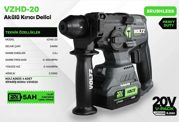 VOLTZ VZ20-4KIT AKÜLÜ DÖRTLÜ SET 5 AH - Resim 5