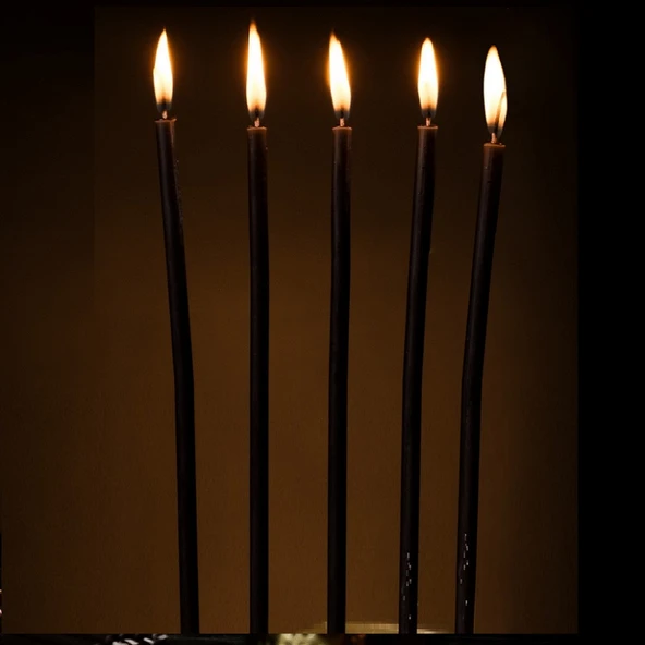 YÜKSEK KALİTE 16PCS CHURCH BLACK CANDLES 16 ADET SİYAH ARINMA MUMU SİYAH KİLİSE MUMU SİYAH AYİN MUMU ürün görseli 1