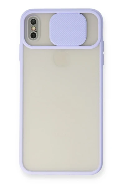 Mey İthalat®   iPhone XS Max Kılıf Palm Buzlu Kamera Sürgülü Silikon - Lila ürün görseli 1