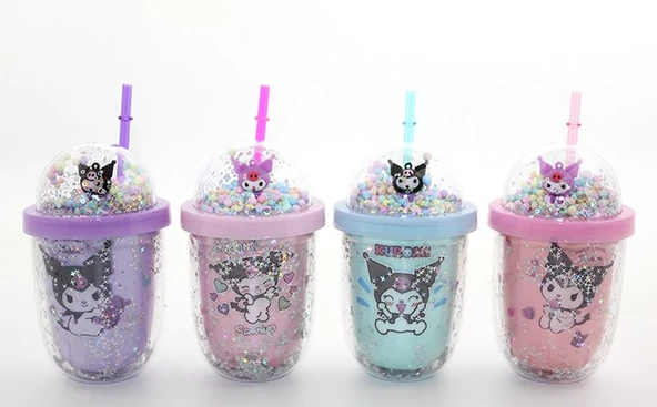 Kuromi Figürlü Pipetli Kapaklı Kupa Bardak ürün görseli 1