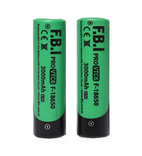 F.b.ı Vtc6 18650 3.7v 3000mah 30a Li-ion Şarjlı Pil + Pil Taşıma Kutusu 2'li Set ürün görseli 1