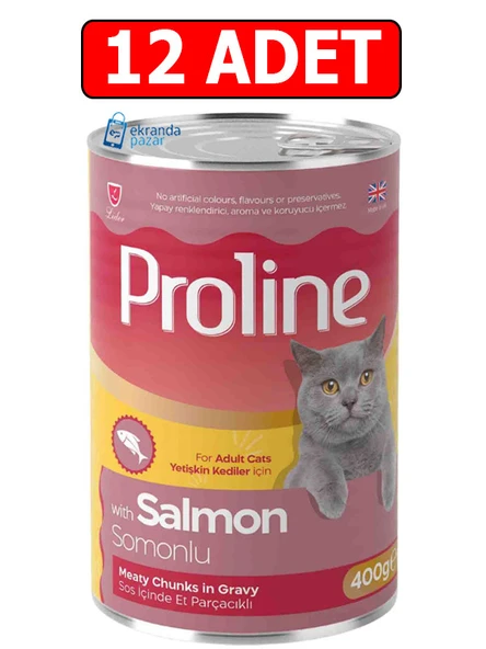 proline somonlu kedi konservesi 400gr 12adet yaş mama ürün görseli 1