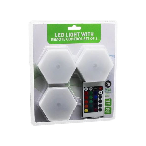 SDR-WT-365 LED LIGHT WITH 3PCS 6GEN RGB KUMANDALI PİLLİ DOKUNMATİK LAMBA SETİ 6LED ürün görseli 1