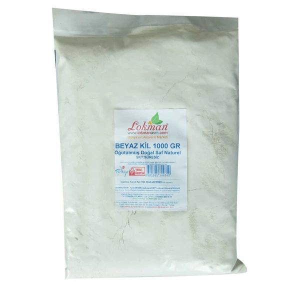 Beyaz Kil Öğütülmüş Doğal Saf Naturel 1000 Gr Paket ürün görseli 1