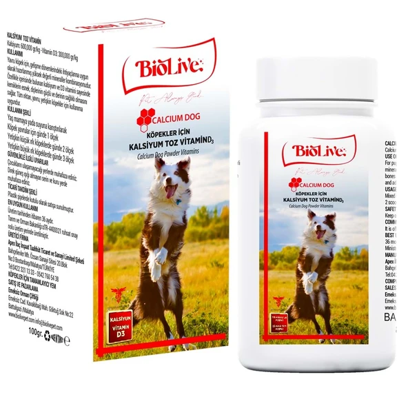 Biolive Köpekler İçin Kalsiyum Toz min 100gr ürün görseli 1