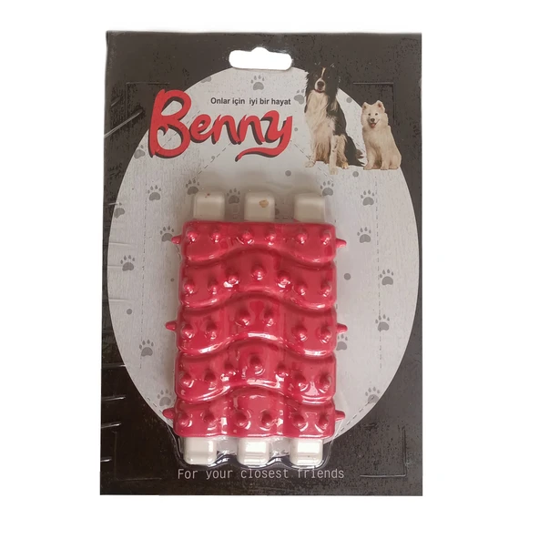 Benny Diş Kaşıma Köpek Oyuncağı Kaburga 10 cm 3 lü ürün görseli 1