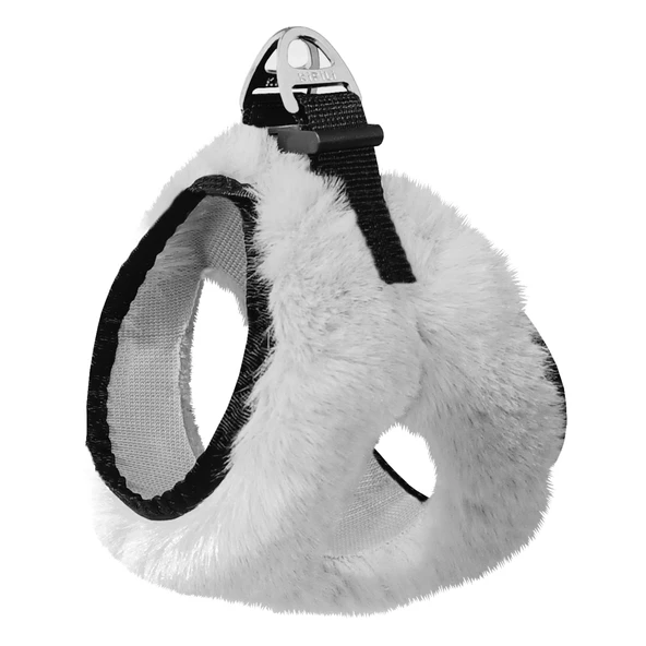 Üç Kilitli Peluş Kedi Köpek Göğüs Tasması 20-24 cm -Small Beyaz ürün görseli 1