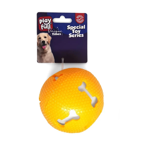 Sesli Kemik Desenli Plastik Top Köpek Oyuncağı 7,5 Cm Tcu ürün görseli 1
