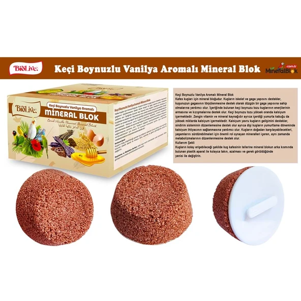 BİOLİVE Keçiboynuzlu Vanilya Aromalı Mineral Blok ürün görseli 1