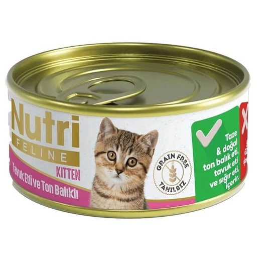 Nutri Feline Tahılsız Tuk Etli Ve Ton Balıklı Yru Kedi Konservesi 85gr ürün görseli 1