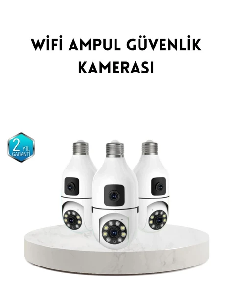 Ampul Tipi Wifi Kamera 2mp Lensli Full Hd Görüntü Ve Akıllı Hareket Algılama ürün görseli 1