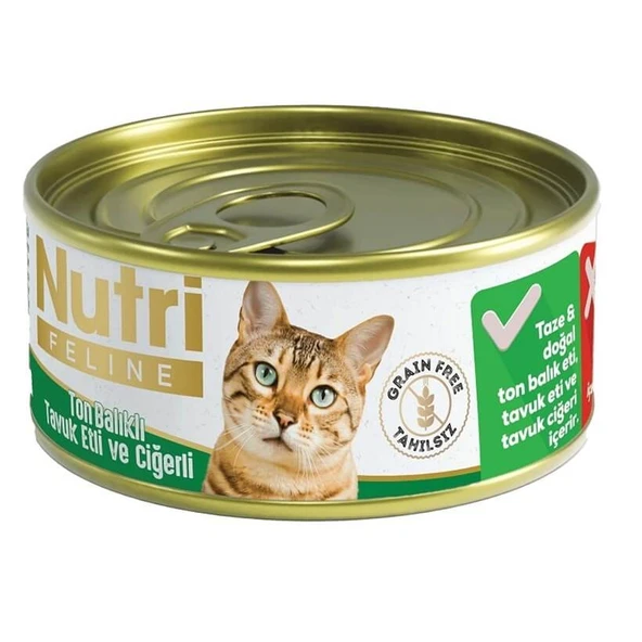 Nutri Feline Tahılsız Ton Balık Tuk Ciğerli Kedi Konservesi 85 Gr ürün görseli 1