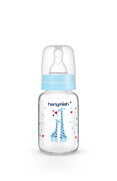 Hanymish Cam Biberon 125 ml 0-6 Ay - Mavi ürün görseli 1