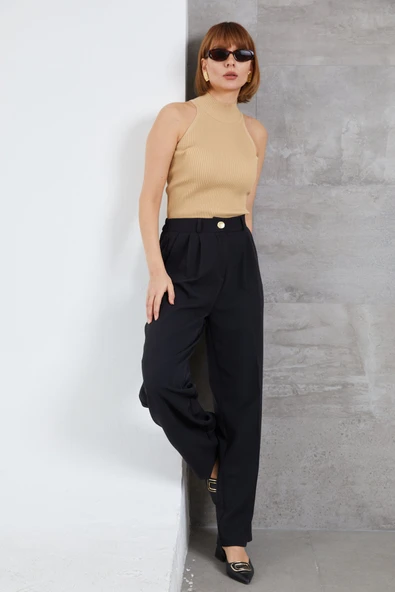 Kadın Beli Lastikli Pzzo Pantolon - Resim 2
