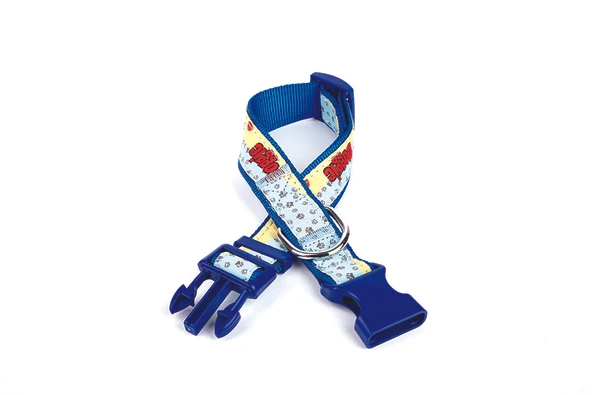 Pati Desenli Dokuma Köpek Boyun Tasması 3 cm x 36-60 cm Mi ürün görseli 1