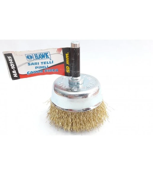 HA10145 Pimli Sarı Tel Çanak Fırça 50 mm ürün görseli 1
