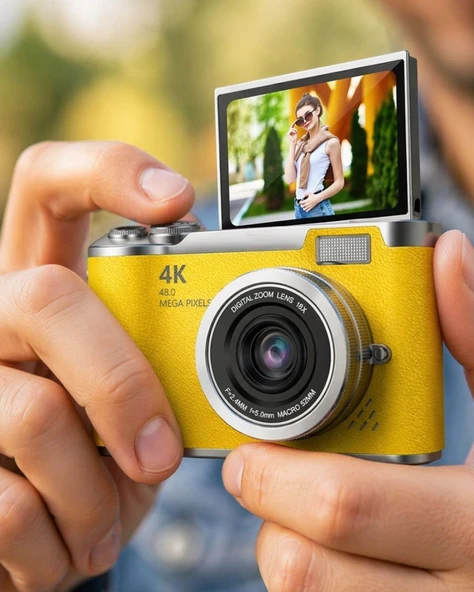 Yüksek Çözünürlüklü 48 Mp Kamera 4k Video Çekim Selfie Vlog Fotoğraf Makinesi ürün görseli 1