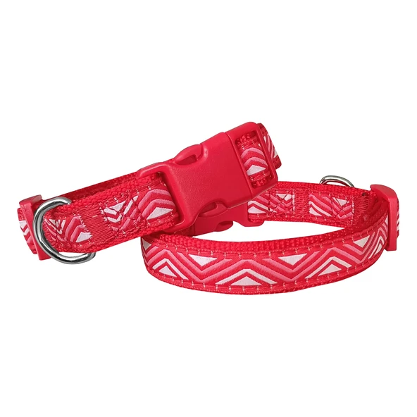 Daa Desenli Dokuma Köpek Boyun Tasması 2 cm x 31-47 cm Kırmızı ürün görseli 1