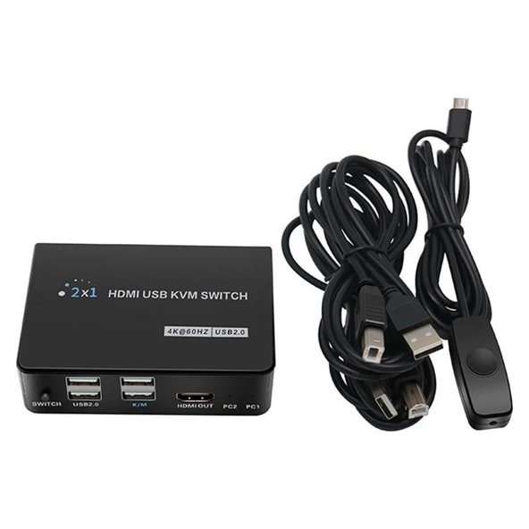 Powermaster PM-11789 4K Hdmi Usb Kvm Switch 2X1 - Resim 3