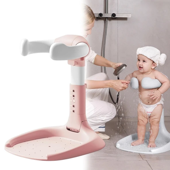 Sunup SN-29260 Pembe Bebek Banyo Yardımcısı - Boy Ayarlı Ve Ayaklı Yıkama Standı ürün görseli 1