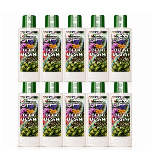 Omnipazar OZN-Tropikal Genel Sıvı Bitki Çiçek Bakım Besini 10 x 225 ml ürün görseli 1