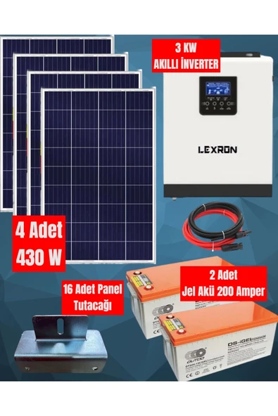 maxcam 6 Kw Çamaşır Makinesi - Buzdolabı -tv - Aydınlatma Hazır Güneş Enerji Sistemi Paketi ürün görseli 1
