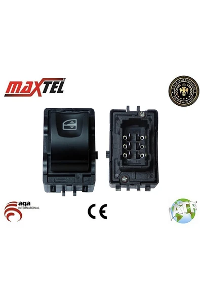 Maxtel Cam Kaldırma Anahtarı Renault Scenıc Iıı 2009?,laguna Iıı 6 Pin Arka (siyah)oem-254210001r 18204003 ürün görseli 1