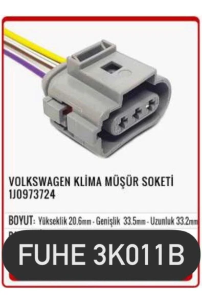fuhe Fhe 3k011b Volkswagen Klima Müşür Soketi 1j0973724 ürün görseli 1