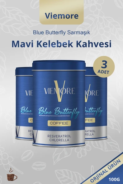Viemore 3 Adet - Blue Butterfly Sarmaşık Ekstresi Içeren Kahve - Mavi Kelebek Kahvesi 300g ürün görseli 1