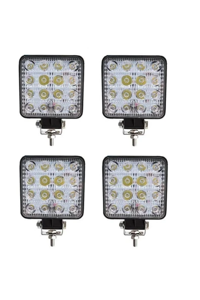 EMA-MFK Off Road Beyaz Işık Sis Farı Lambası 16 Led Kare 12-24v 4 Adet ürün görseli 1