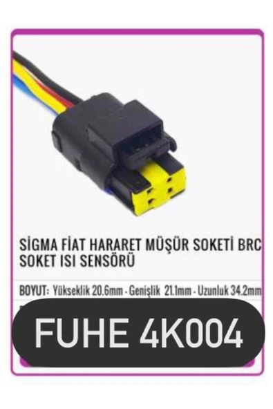 fuhe Fhe 4k004 Sigma Fiat Hararet Müşür Soketi Brc Soket Isı Sensörü ürün görseli 1