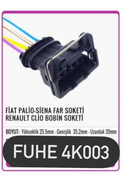 fuhe Fhe 4k003 Fiat Palio-siena Far Soketi Renault Clio Bobin Soketi ürün görseli 1