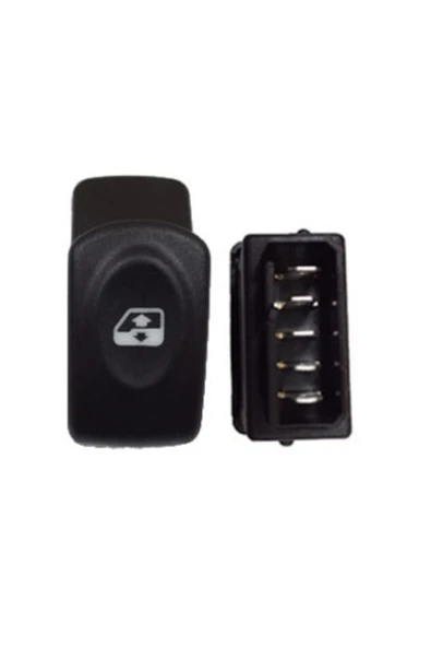 Maxtel Cam Kaldırma Anahtarı Renault Megane I Kangoo Ön Sol 5 Pin (Siyah Otomatik)7700307605 Kod18204605 ürün görseli 1