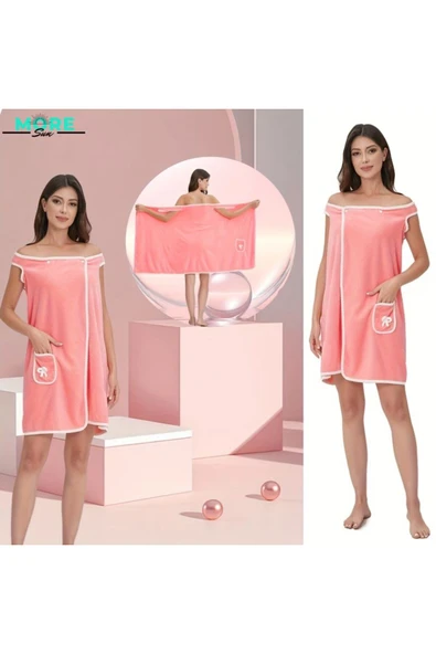 MORESUN Cepli Yumuşak, Emici, Hızlı Kuruyan Kadın Pembe Plaj, Banyo Havlusu ürün görseli 1