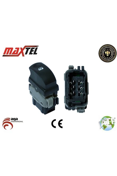 Maxtel Cam Kaldırma Anahtarı Renault Clıo Iıı Sağ 6 Pin (gri Siyah)oem-82 00 214 936kod182 04 936 ürün görseli 1