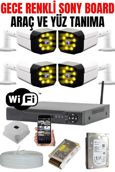 maxcam 4 Kameralı Set - 5 MP Sony Lens Gece Renkli Araç Ve Yüz Tanımalı Ultra HD Kamera Sistemi ürün görseli 1