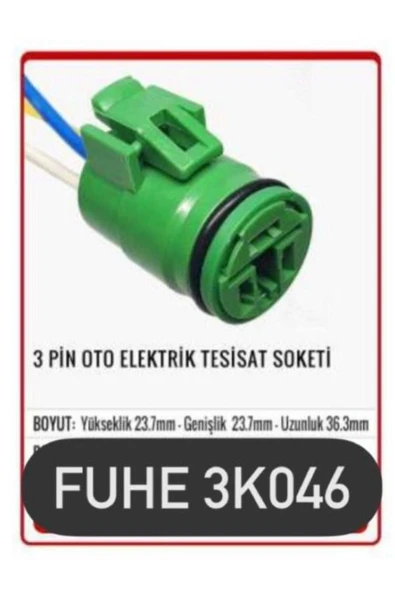 fuhe Fhe 3k046 3 Pin Oto Elektrik Tesisat Soketi ürün görseli 1