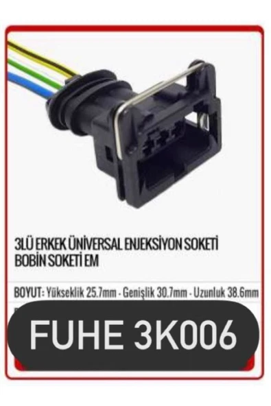 fuhe Fhe 3k006 Fıat/peugeot/renault/vw 3 Lü Üniversal Enj. Soketi (fıat) Bobin Soketi Em (clıo) ürün görseli 1