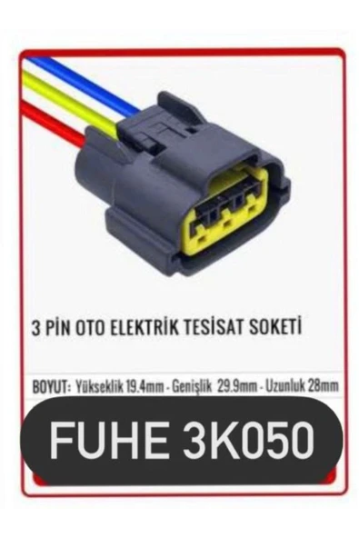 fuhe Fhe 3k050 3 Pin Oto Elektrik Tesisat Soketi ürün görseli 1