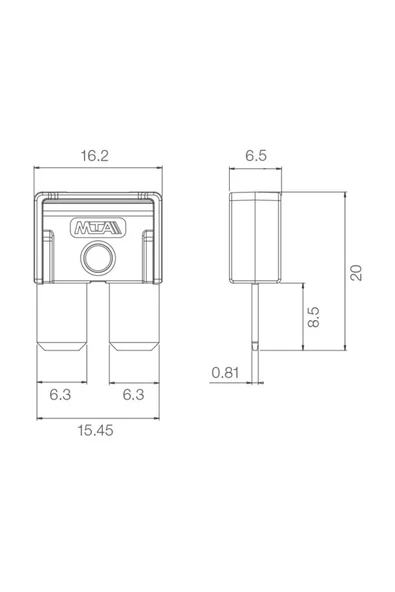 MTA MAXICOMPACT BIÇAK SİGORTA MAVİ 60 A (16*20 MM) - Resim 3