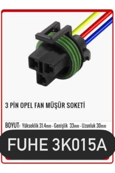 fuhe Fhe 3k015a 3 Pin Oto Elektrik Tesisat Soketi ürün görseli 1