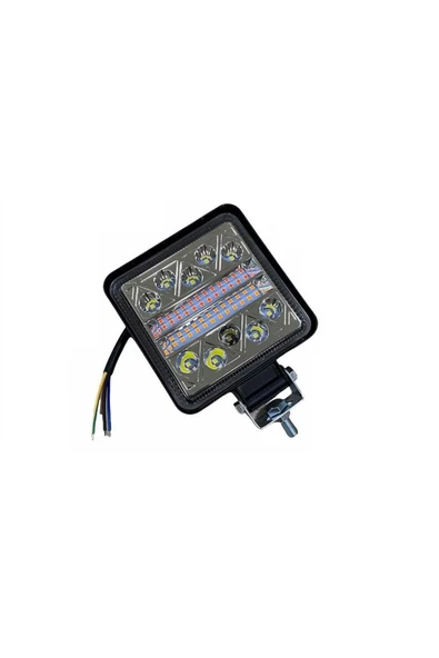 Carub 10v-30v Led Lamba Off-road Ledli Kare Kırmızı-sarı-beyaz (106*106*25 MM) ürün görseli 1