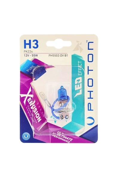 Photon H3 12v 55w Xen Vısıon (TEKLİ BLİSTER) Ampul Ph5503 Dv B1 ürün görseli 1