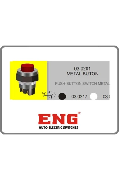 Eng Marş Basma Buton Metal Kırmızı - 030201 ürün görseli 1