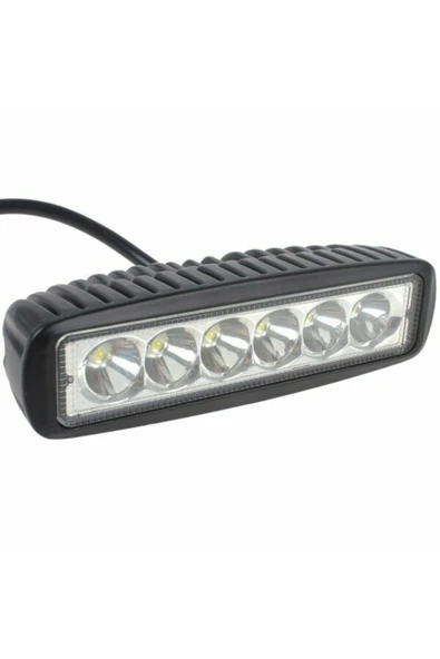 ttmotomarket Motosiklet Sis Farı Norma Led Yatay 6 Led Beyaz Işık Tek Mod - Düz [1 Adet] ürün görseli 1