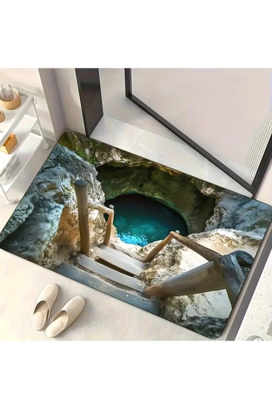 MORESUN Fantastik Su Kulesi Banyo Matı - Diyatom Çamuru Emici Makine Yıkamalı, Yatak Odası ve Oturma Odası ürün görseli 1