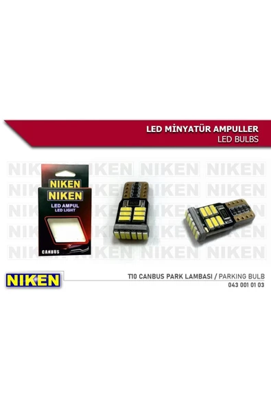 FESAN Niken T10 Beyaz Dipsiz Led Ampul W5w 18 Ledli 12v-5w Canbus ürün görseli 1