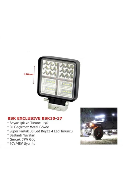 BSK 10V-48V Led Lamba Off-Road (59 X 1W) 59 Ledli Kare (107*120 Mm) ürün görseli 1